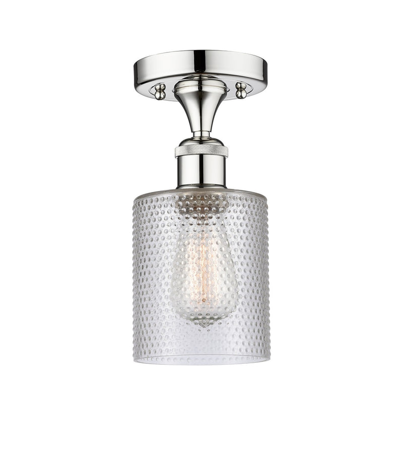 Innovations 616-1F-PC-G112 One Light Semi-Flush Mount, Polished Chrome