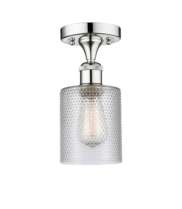 Innovations 616-1F-PC-G112 One Light Semi-Flush Mount, Polished Chrome