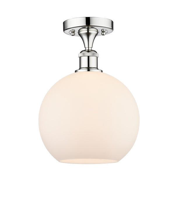 Innovations 616-1F-PC-G121-10 One Light Semi-Flush Mount, Polished Chrome