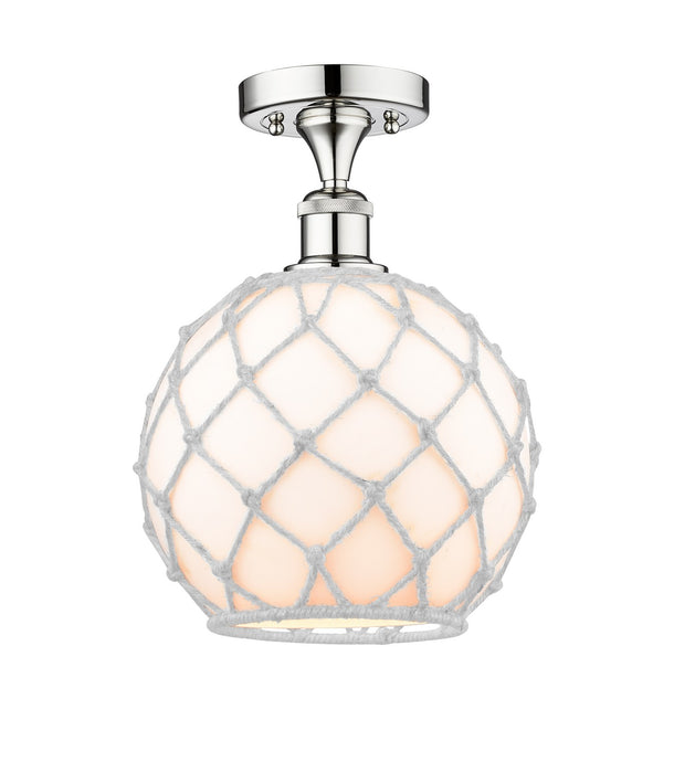 Innovations 616-1F-PC-G121-10RW One Light Semi-Flush Mount, Polished Chrome
