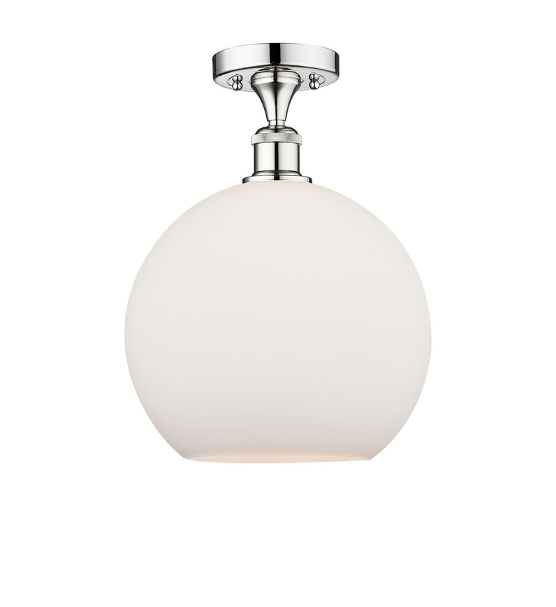 Innovations 616-1F-PC-G121-12 One Light Semi-Flush Mount, Polished Chrome