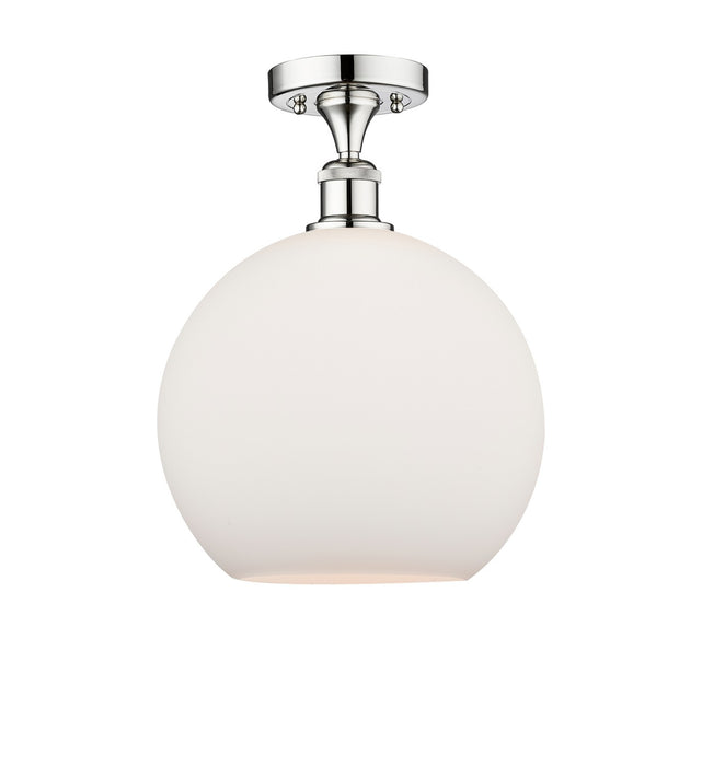 Innovations 616-1F-PC-G121-12 One Light Semi-Flush Mount, Polished Chrome