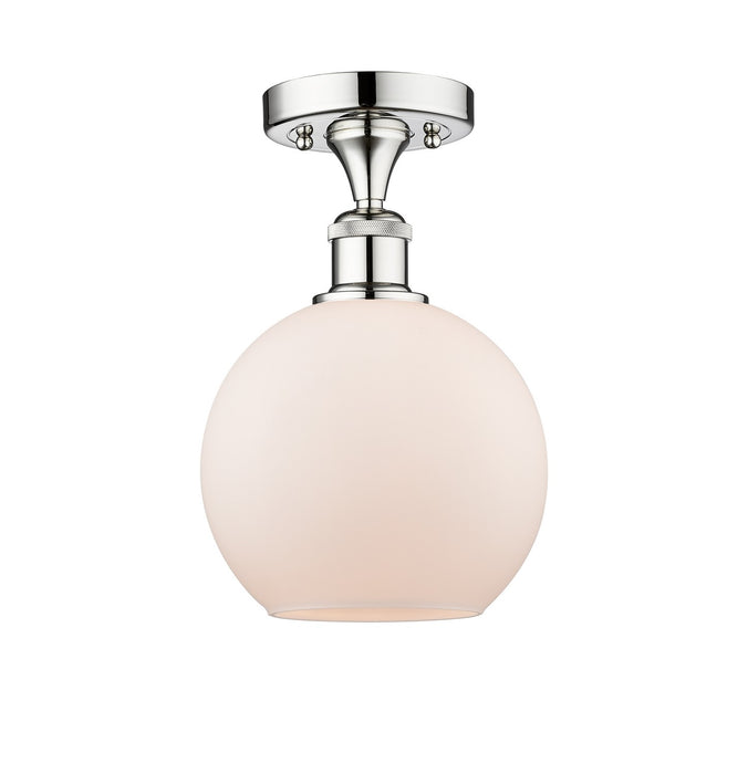 Innovations 616-1F-PC-G121-8 One Light Semi-Flush Mount, Polished Chrome