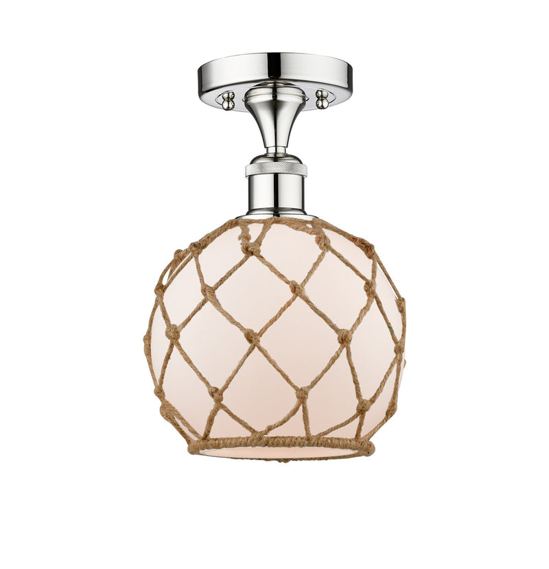 Innovations 616-1F-PC-G121-8RB One Light Semi-Flush Mount, Polished Chrome