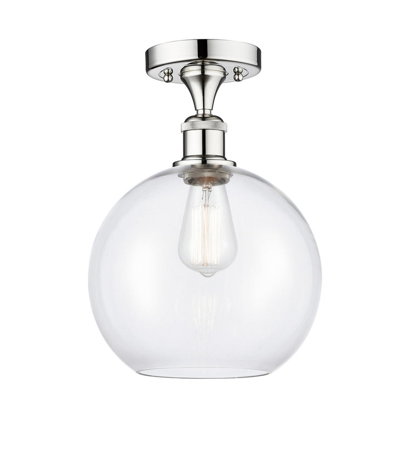 Innovations 616-1F-PC-G122-10 One Light Semi-Flush Mount, Polished Chrome