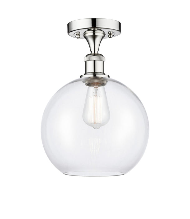 Innovations 616-1F-PC-G122-10 One Light Semi-Flush Mount, Polished Chrome