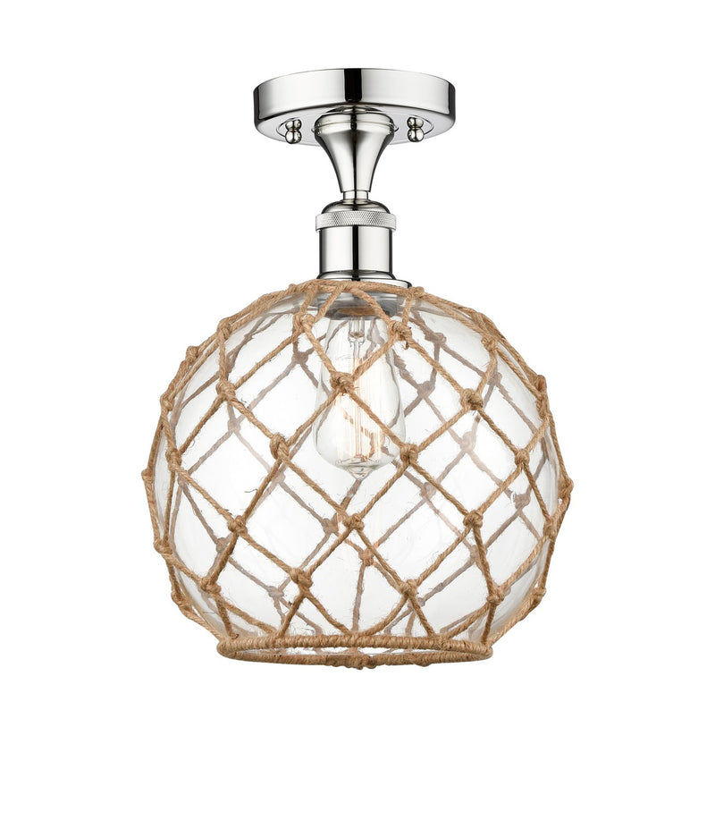 Innovations 616-1F-PC-G122-10RB One Light Semi-Flush Mount, Polished Chrome