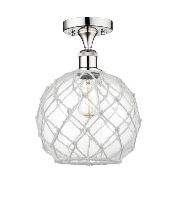Innovations 616-1F-PC-G122-10RW One Light Semi-Flush Mount, Polished Chrome