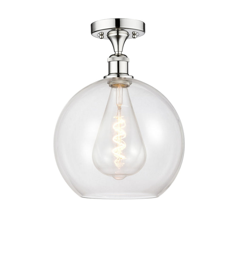 Innovations 616-1F-PC-G122-12 One Light Semi-Flush Mount, Polished Chrome