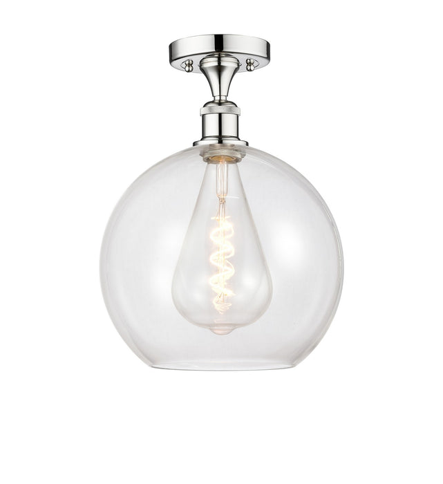 Innovations 616-1F-PC-G122-12 One Light Semi-Flush Mount, Polished Chrome