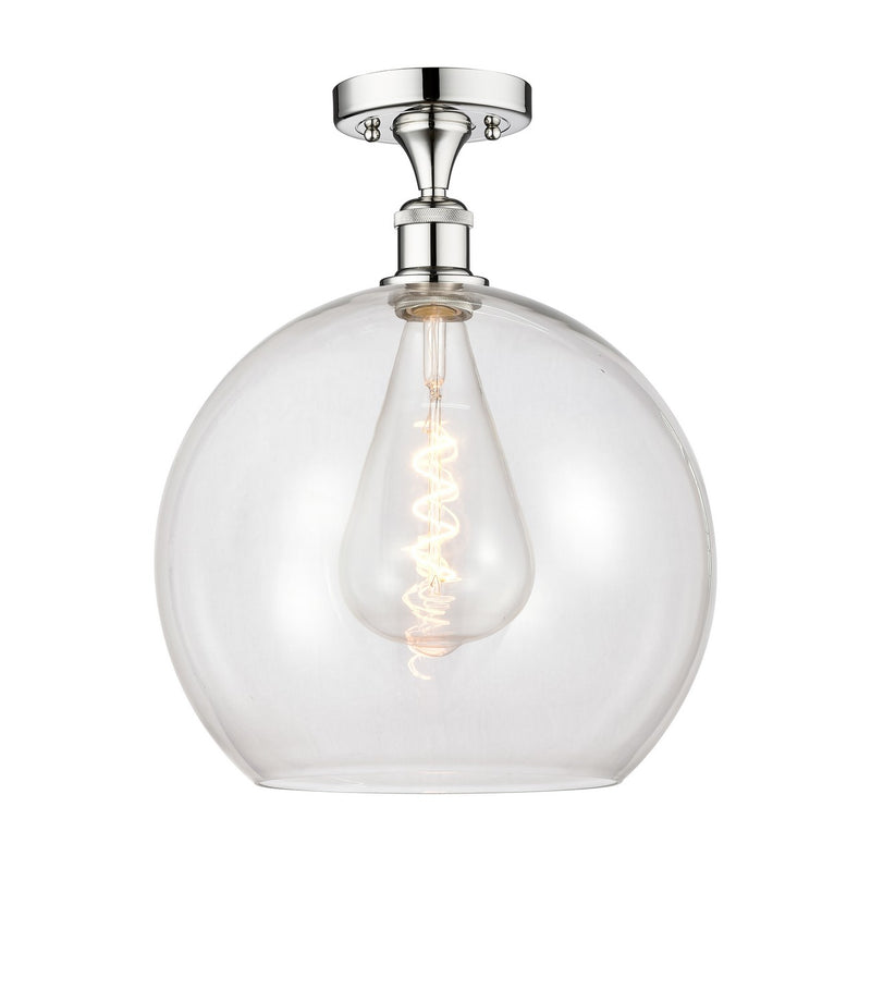 Innovations 616-1F-PC-G122-14 One Light Semi-Flush Mount, Polished Chrome