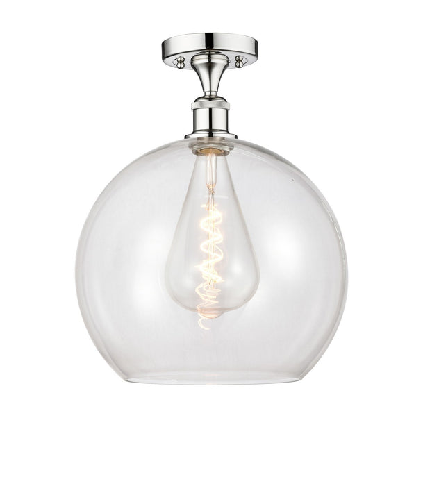 Innovations 616-1F-PC-G122-14 One Light Semi-Flush Mount, Polished Chrome