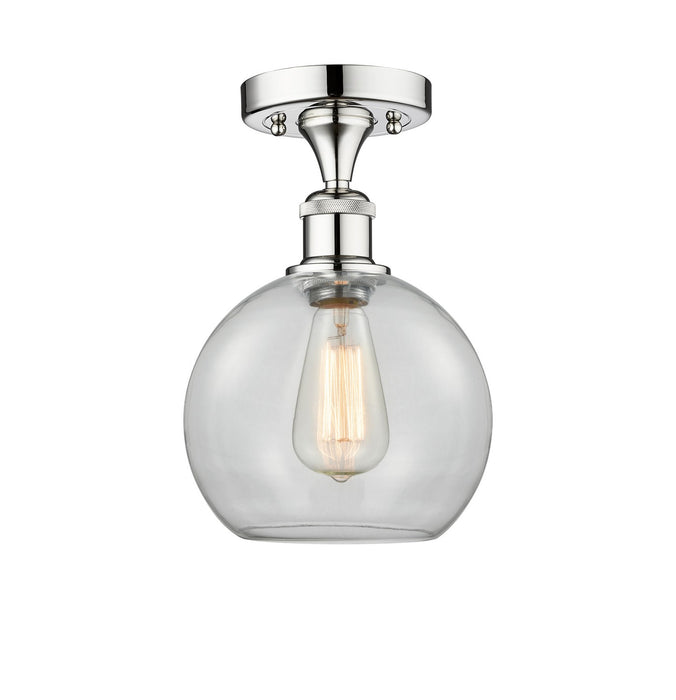 Innovations 616-1F-PC-G122-8 One Light Semi-Flush Mount, Polished Chrome