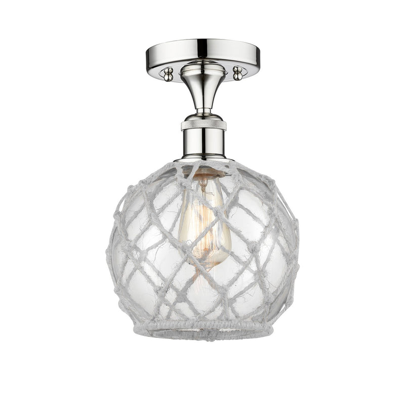 Innovations 616-1F-PC-G122-8RW One Light Semi-Flush Mount, Polished Chrome