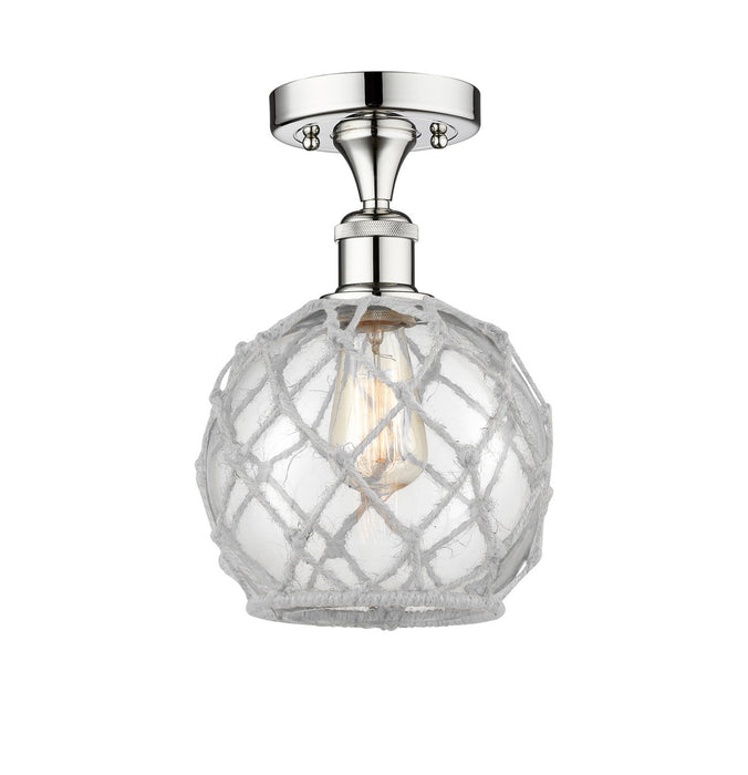 Innovations 616-1F-PC-G122-8RW One Light Semi-Flush Mount, Polished Chrome
