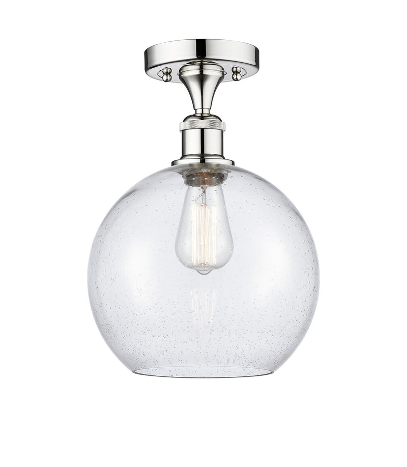 Innovations 616-1F-PC-G124-10 One Light Semi-Flush Mount, Polished Chrome