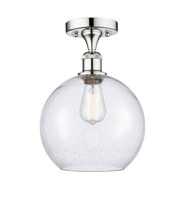 Innovations 616-1F-PC-G124-10 One Light Semi-Flush Mount, Polished Chrome