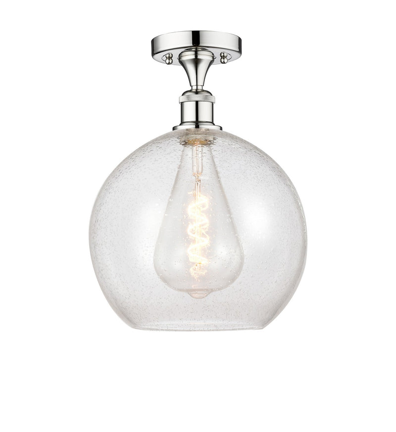 Innovations 616-1F-PC-G124-12 One Light Semi-Flush Mount, Polished Chrome