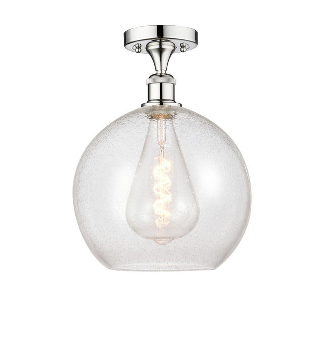 Innovations 616-1F-PC-G124-12 One Light Semi-Flush Mount, Polished Chrome