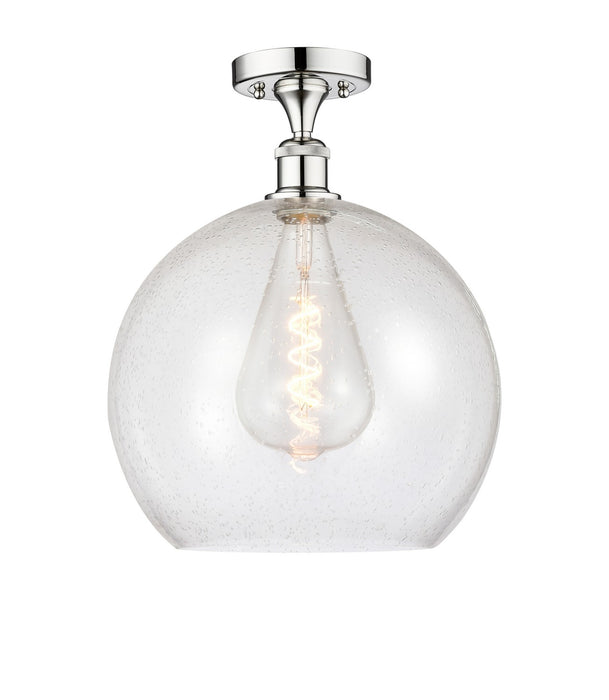 Innovations 616-1F-PC-G124-14 One Light Semi-Flush Mount, Polished Chrome