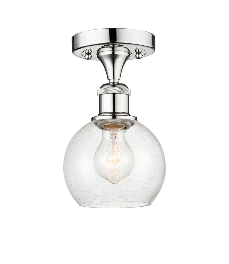 Innovations 616-1F-PC-G124-6 One Light Semi-Flush Mount, Polished Chrome