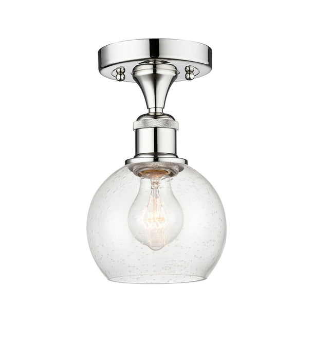 Innovations 616-1F-PC-G124-6 One Light Semi-Flush Mount, Polished Chrome
