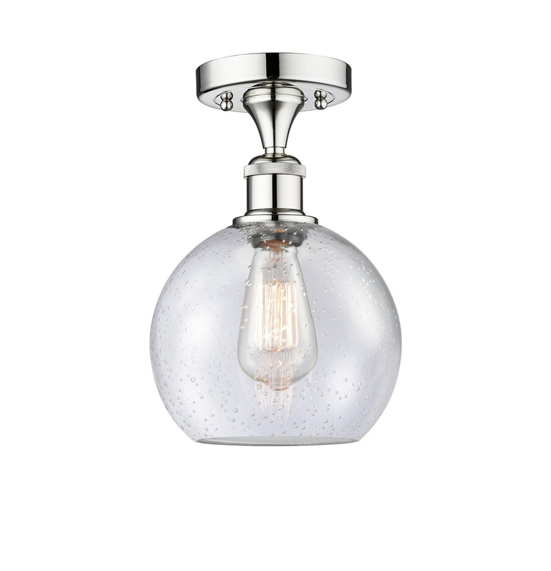 Innovations 616-1F-PC-G124-8 One Light Semi-Flush Mount, Polished Chrome