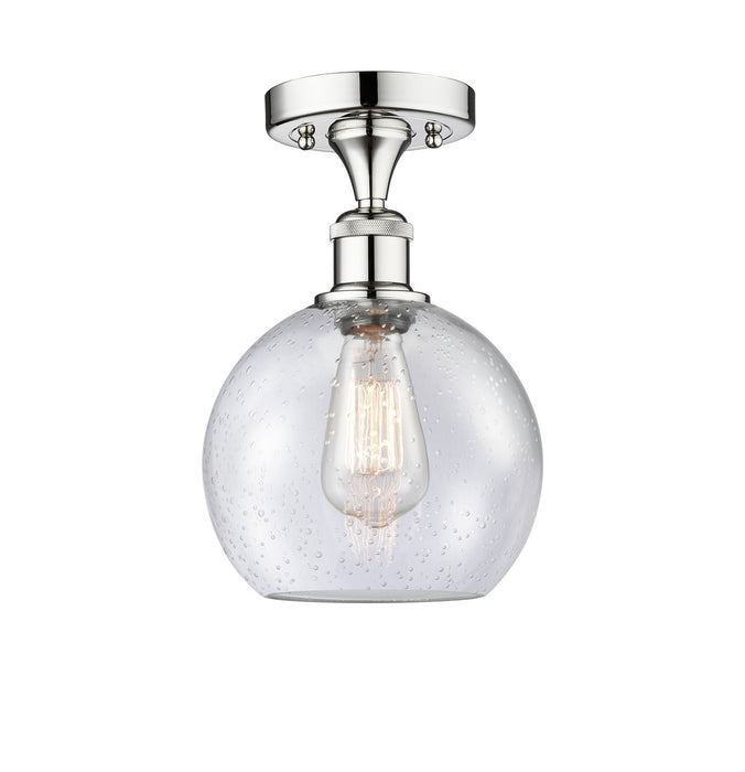 Innovations 616-1F-PC-G124-8 One Light Semi-Flush Mount, Polished Chrome