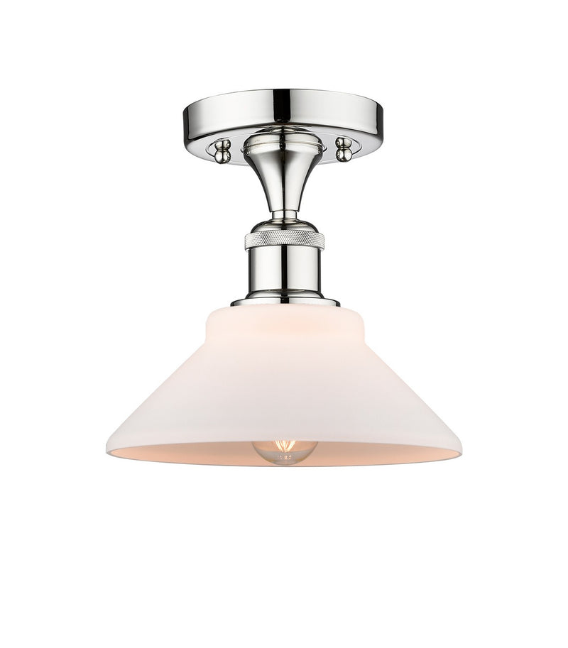 Innovations 616-1F-PC-G131 One Light Semi-Flush Mount, Polished Chrome