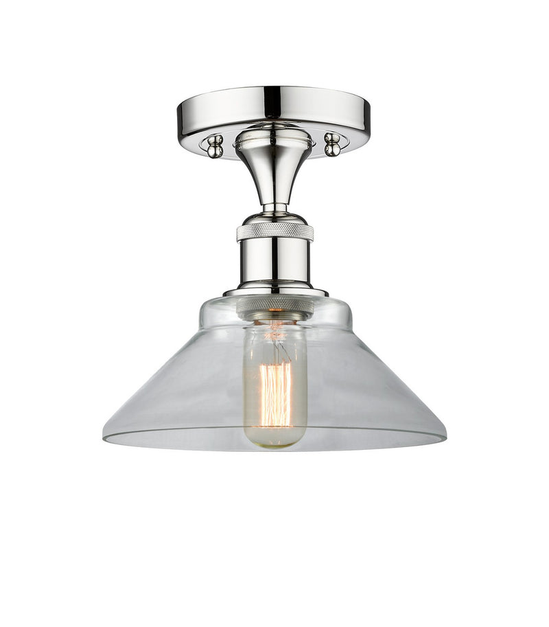 Innovations 616-1F-PC-G132 One Light Semi-Flush Mount, Polished Chrome