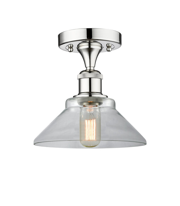 Innovations 616-1F-PC-G132 One Light Semi-Flush Mount, Polished Chrome