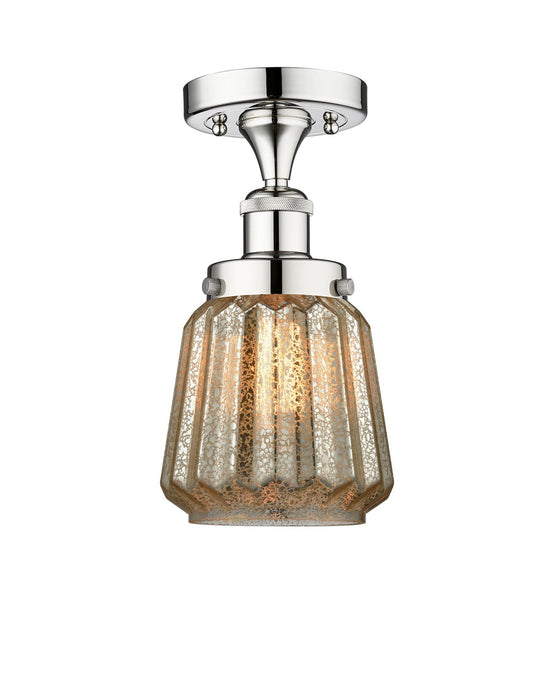 Innovations 616-1F-PC-G146 One Light Semi-Flush Mount, Polished Chrome