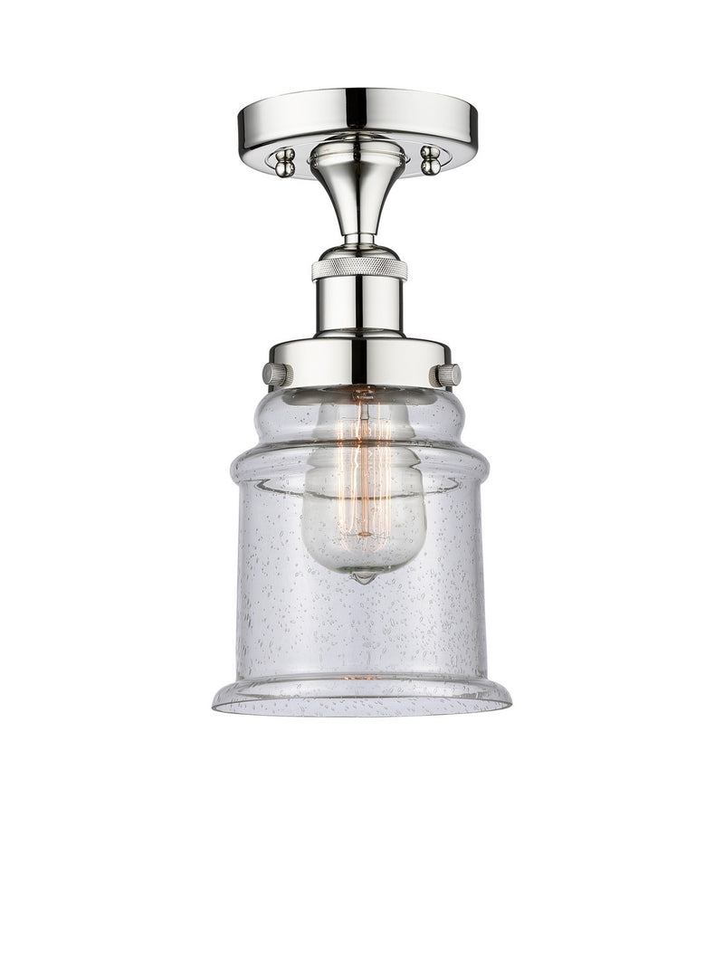 Innovations 616-1F-PC-G184 One Light Semi-Flush Mount, Polished Chrome
