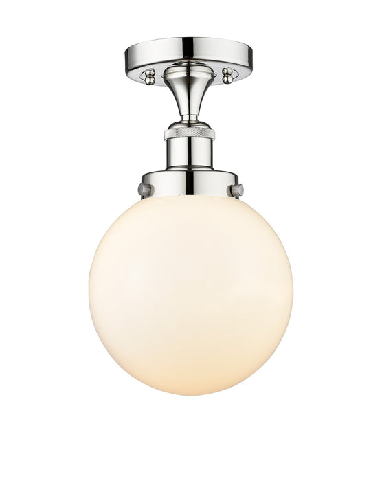 Innovations 616-1F-PC-G201-8 One Light Semi-Flush Mount, Polished Chrome