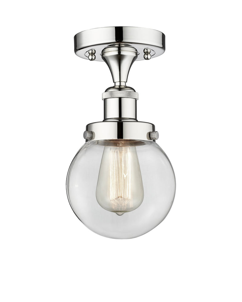 Innovations 616-1F-PC-G202-6 One Light Semi-Flush Mount, Polished Chrome