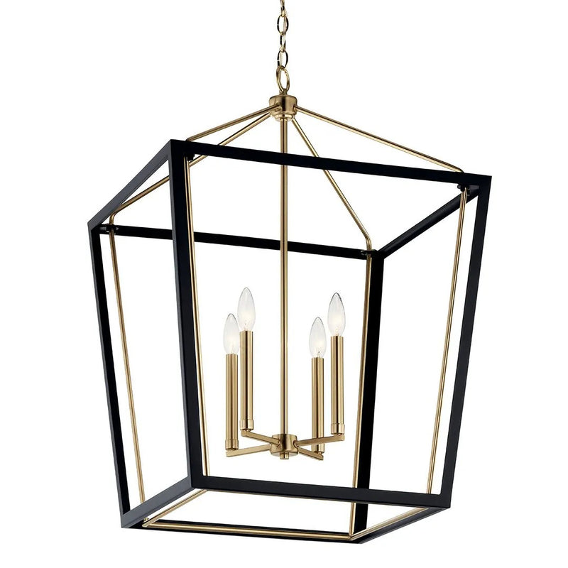 Kichler 52620CPZBK Four Light Foyer Pendant, Champagne Bronze