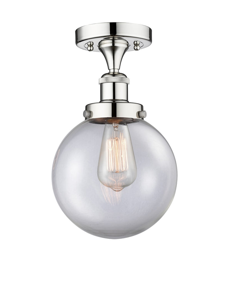 Innovations 616-1F-PC-G202-8 One Light Semi-Flush Mount, Polished Chrome