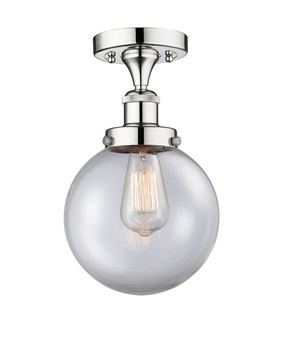 Innovations 616-1F-PC-G202-8 One Light Semi-Flush Mount, Polished Chrome