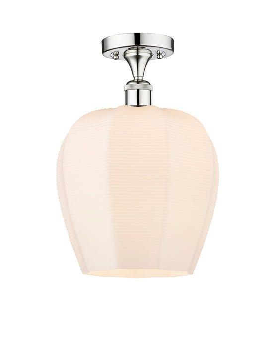 Innovations 616-1F-PC-G461-12 One Light Semi-Flush Mount, Polished Chrome