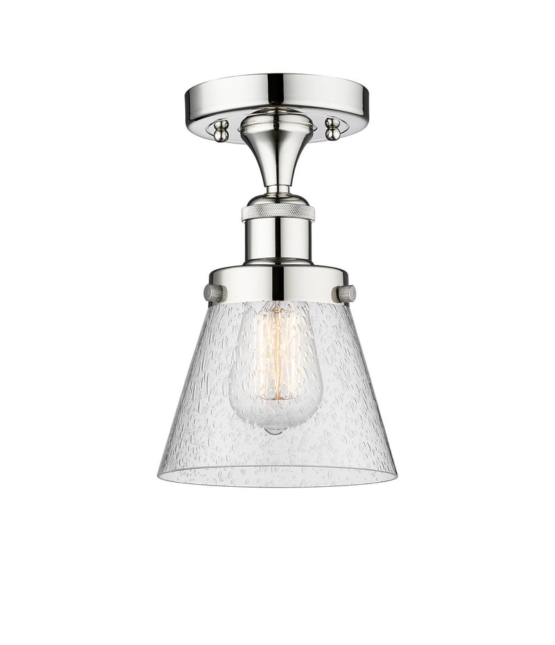 Innovations 616-1F-PC-G64 One Light Semi-Flush Mount, Polished Chrome