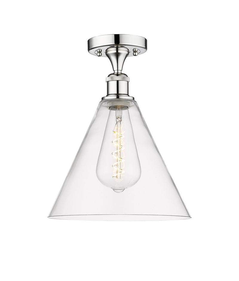 Innovations 616-1F-PC-GBC-122 One Light Semi-Flush Mount, Polished Chrome