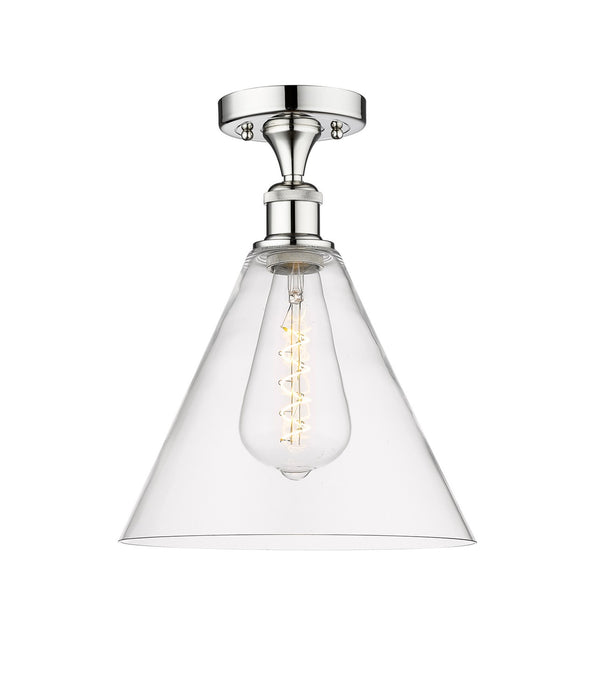 Innovations 616-1F-PC-GBC-122 One Light Semi-Flush Mount, Polished Chrome