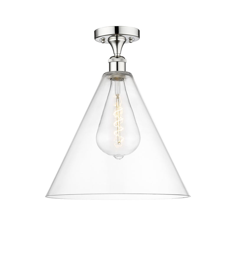 Innovations 616-1F-PC-GBC-162 One Light Semi-Flush Mount, Polished Chrome