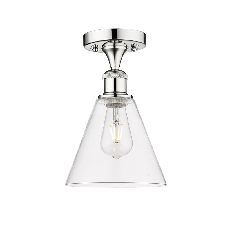 Innovations 616-1F-PC-GBC-82 One Light Semi-Flush Mount, Polished Chrome