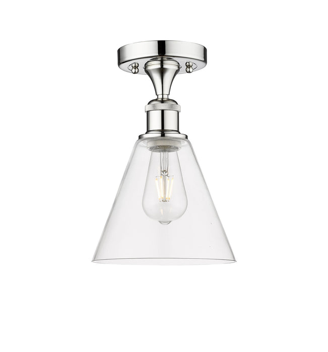 Innovations 616-1F-PC-GBC-82 One Light Semi-Flush Mount, Polished Chrome