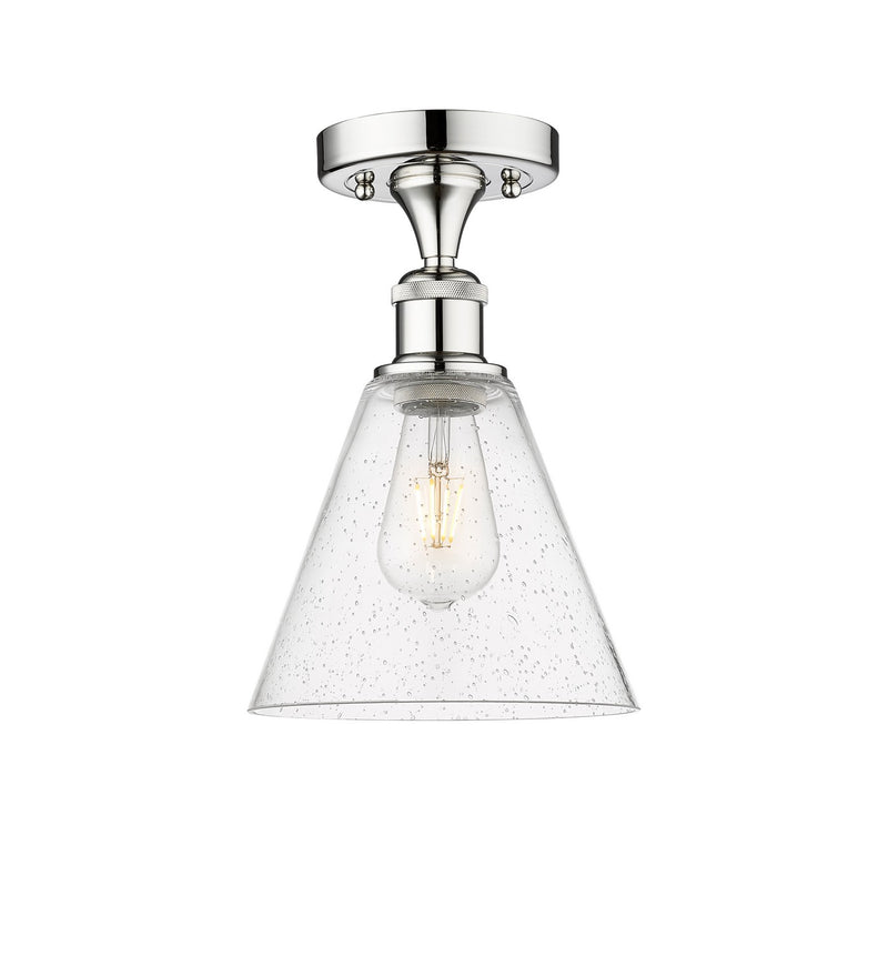 Innovations 616-1F-PC-GBC-84 One Light Semi-Flush Mount, Polished Chrome