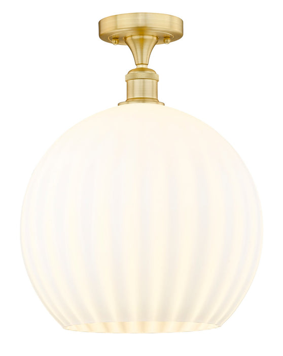 Innovations 616-1F-SG-G1217-14WV LED Semi-Flush Mount, Satin Gold