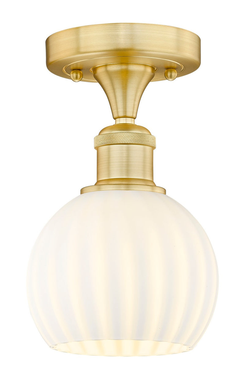 Innovations 616-1F-SG-G1217-6WV LED Semi-Flush Mount, Satin Gold