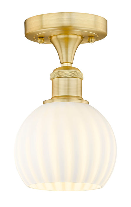 Innovations 616-1F-SG-G1217-6WV LED Semi-Flush Mount, Satin Gold