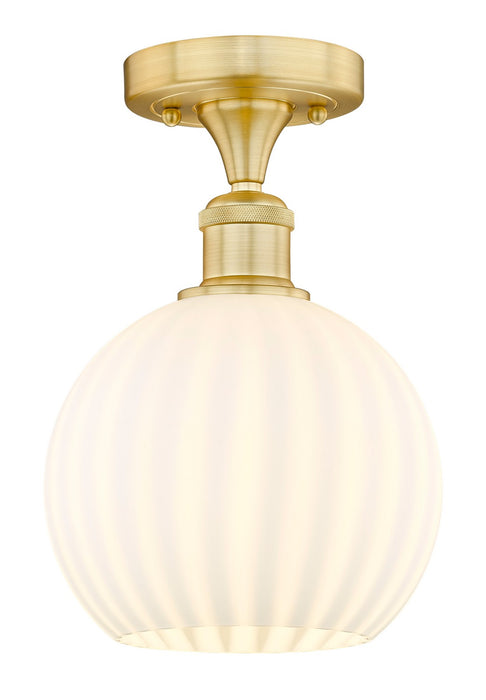 Innovations 616-1F-SG-G1217-8WV LED Semi-Flush Mount, Satin Gold
